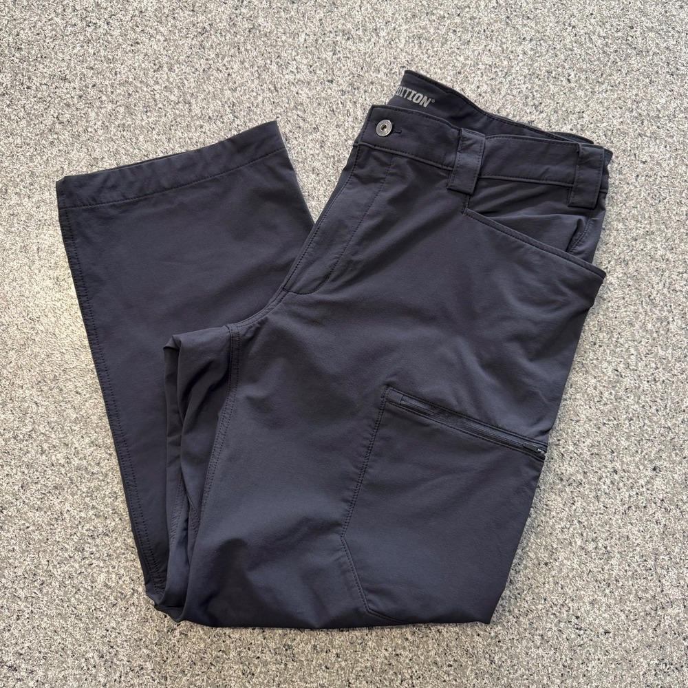Duluth Flexpedition Relaxed Fit Cargo Pants Mens 38x30 Black Stretch DWR Outdoor